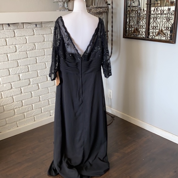 LIGHT IN THE BOX BLACK LACE 3/4 SLEEVE FORMAL EVENING DRESS 24W NEW - Picture 5 of 10